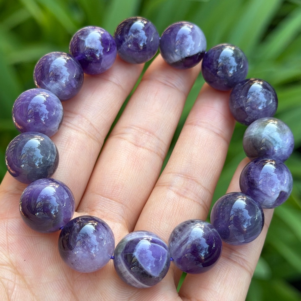 14.5mm stretchable dream‎ amethyst bracelet 0625